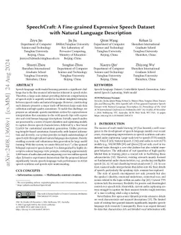 SpeechCraft: A Fine-grained Expressive Speech Dataset with Natural
  Language Description