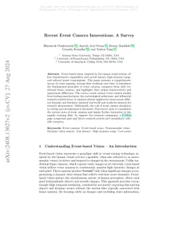 Recent Event Camera Innovations: A Survey