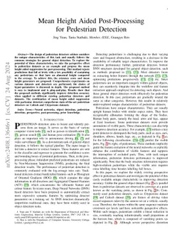 Mean Height Aided Post-Processing for Pedestrian Detection