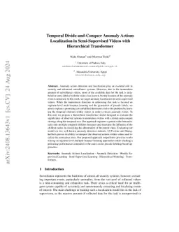 Temporal Divide-and-Conquer Anomaly Actions Localization in
  Semi-Supervised Videos with Hierarchical Transformer