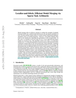 Localize-and-Stitch: Efficient Model Merging via Sparse Task Arithmetic