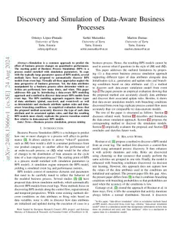 Discovery and Simulation of Data-Aware Business Processes