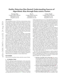 Outlier Detection Bias Busted: Understanding Sources of Algorithmic Bias
  through Data-centric Factors