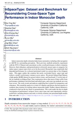 InSpaceType: Dataset and Benchmark for Reconsidering Cross-Space Type
  Performance in Indoor Monocular Depth
