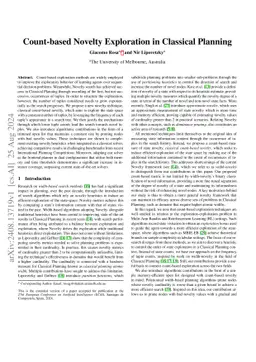 Count-based Novelty Exploration in Classical Planning