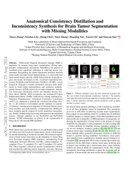 Anatomical Consistency Distillation and Inconsistency Synthesis for
  Brain Tumor Segmentation with Missing Modalities