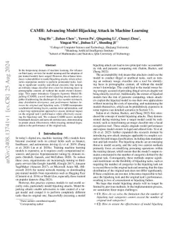 CAMH: Advancing Model Hijacking Attack in Machine Learning