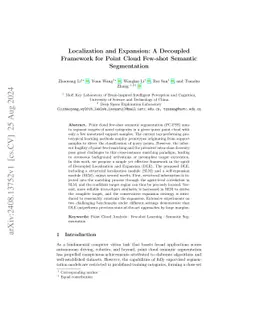 Localization and Expansion: A Decoupled Framework for Point Cloud
  Few-shot Semantic Segmentation