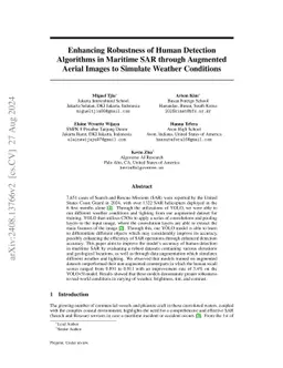 Enhancing Robustness of Human Detection Algorithms in Maritime SAR
  through Augmented Aerial Images to Simulate Weather Conditions