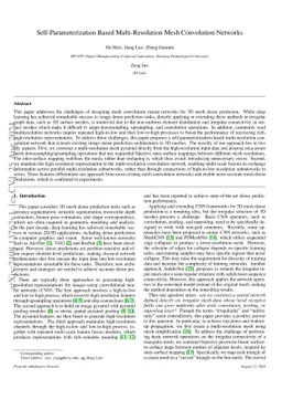 Self-Parameterization Based Multi-Resolution Mesh Convolution Networks