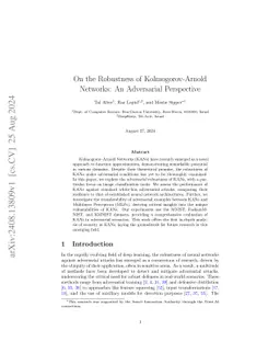 On the Robustness of Kolmogorov-Arnold Networks: An Adversarial Perspective