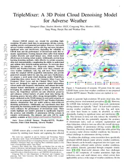TripleMixer: A 3D Point Cloud Denoising Model for Adverse Weather