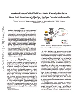 Condensed Data Expansion Using Model Inversion for Knowledge Distillation