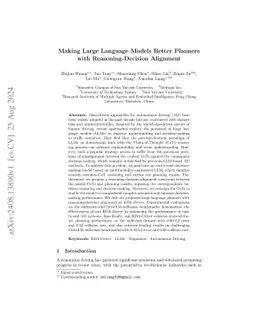 Making Large Language Models Better Planners with Reasoning-Decision
  Alignment