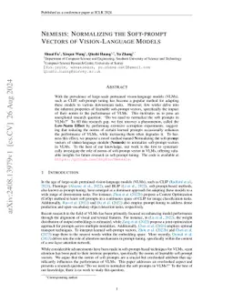 Nemesis: Normalizing the Soft-prompt Vectors of Vision-Language Models