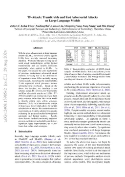 TF-Attack: Transferable and Fast Adversarial Attacks on Large Language
  Models
