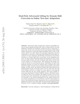 Dual-Path Adversarial Lifting for Domain Shift Correction in Online
  Test-time Adaptation