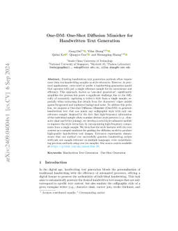 One-Shot Diffusion Mimicker for Handwritten Text Generation