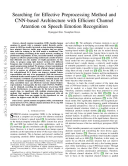 Searching for Effective Preprocessing Method and CNN-based Architecture
  with Efficient Channel Attention on Speech Emotion Recognition