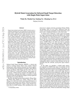 Hybrid Mask Generation for Infrared Small Target Detection with Single-Point Supervision
