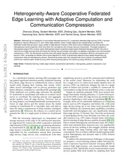 Heterogeneity-Aware Cooperative Federated Edge Learning with Adaptive
  Computation and Communication Compression