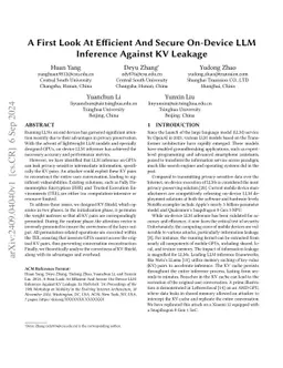 A First Look At Efficient And Secure On-Device LLM Inference Against KV
  Leakage