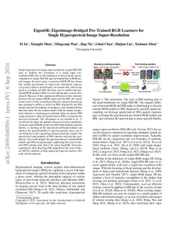 EigenSR: Eigenimage-Bridged Pre-Trained RGB Learners for Single Hyperspectral Image Super-Resolution