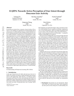 UI-JEPA: Towards Active Perception of User Intent through Onscreen User
  Activity