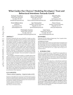 What Guides Our Choices? Modeling Developers' Trust and Behavioral
  Intentions Towards GenAI
