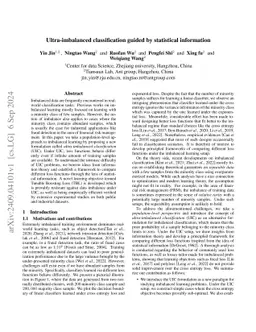 Ultra-imbalanced classification guided by statistical information