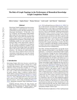 The Role of Graph Topology in the Performance of Biomedical Knowledge Graph Completion Models