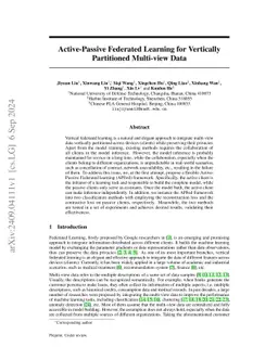 Active-Passive Federated Learning for Vertically Partitioned Multi-view
  Data