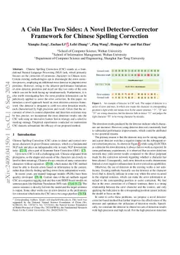 A Coin Has Two Sides: A Novel Detector-Corrector Framework for Chinese
  Spelling Correction