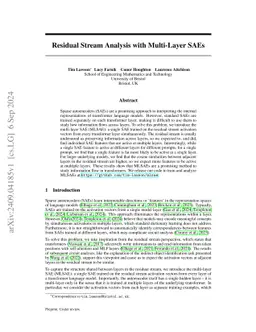 Residual Stream Analysis with Multi-Layer SAEs