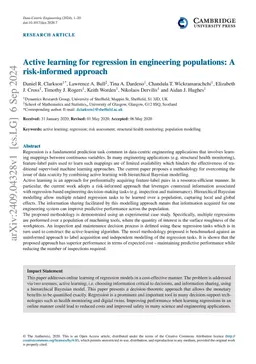 Active learning for regression in engineering populations: A
  risk-informed approach