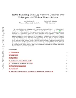 Faster Sampling from Log-Concave Densities over Polytopes via Efficient
  Linear Solvers