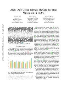 AGR: Age Group fairness Reward for Bias Mitigation in LLMs