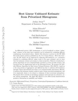 Best Linear Unbiased Estimate from Privatized Contingency Tables