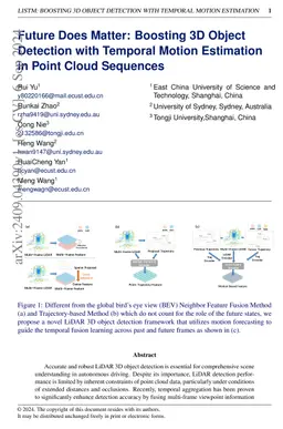 Future Does Matter: Boosting 3D Object Detection with Temporal Motion
  Estimation in Point Cloud Sequences