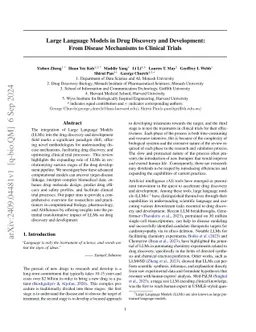 Large Language Models in Drug Discovery and Development: From Disease
  Mechanisms to Clinical Trials
