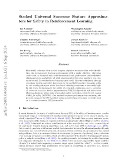 Stacked Universal Successor Feature Approximators for Safety in
  Reinforcement Learning