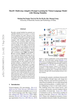 MuAP: Multi-step Adaptive Prompt Learning for Vision-Language Model with
  Missing Modality