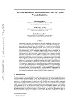 CrysAtom: Distributed Representation of Atoms for Crystal Property
  Prediction