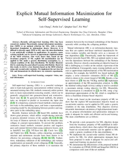 Explicit Mutual Information Maximization for Self-Supervised Learning
