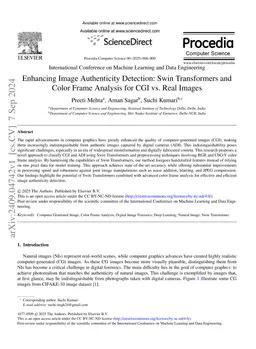 Enhancing Image Authenticity Detection: Swin Transformers and Color
  Frame Analysis for CGI vs. Real Images