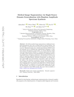 Medical Image Segmentation via Single-Source Domain Generalization with
  Random Amplitude Spectrum Synthesis