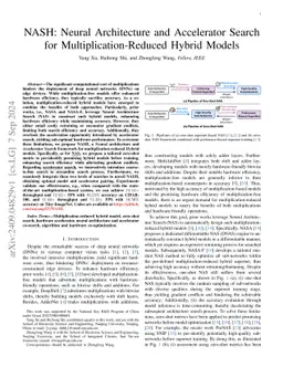 NASH: Neural Architecture and Accelerator Search for
  Multiplication-Reduced Hybrid Models