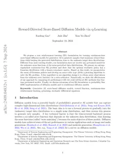 Reward-Directed Score-Based Diffusion Models via q-Learning