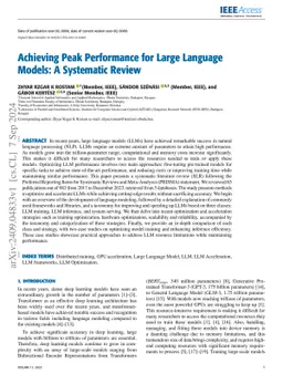 Achieving Peak Performance for Large Language Models: A Systematic
  Review