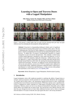 Learning to Open and Traverse Doors with a Legged Manipulator